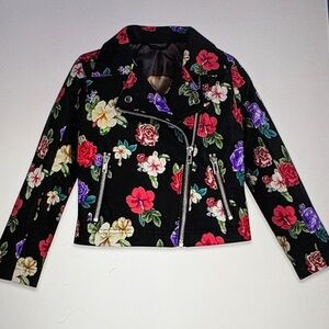 EUC Disney Rapunzel Faux Leather Moto Jacket Girls 11/12